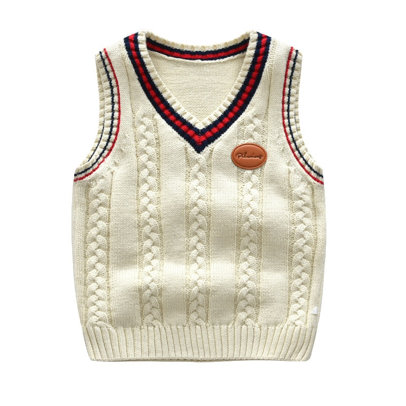 Φθινόπωρο & Χειμώνας Παιδικά Αμάνικα Πουλόβερ Βρεφικό χειμωνιάτικο γιλέκο V-λαιμόκοψη Ζεστό πλεκτό γιλέκο Παιδικό πλεκτό γιλέκο για αγόρια