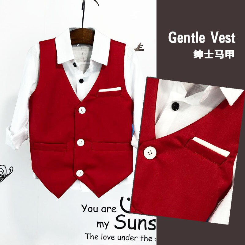 Bērnu veste pavasara rudens zēnu kleita vestīte bērniem Catwalk saimnieka priekšnesums modes veste puķu puišu ballītes kāzu kostīms