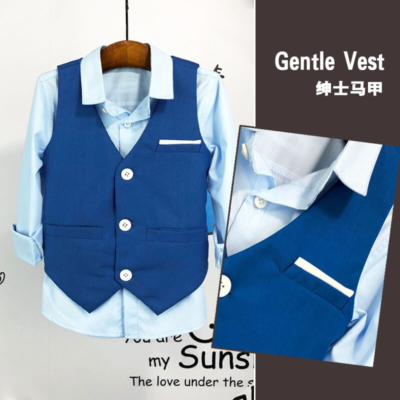 Bērnu veste pavasara rudens zēnu kleita vestīte bērniem Catwalk saimnieka priekšnesums modes veste puķu puišu ballītes kāzu kostīms