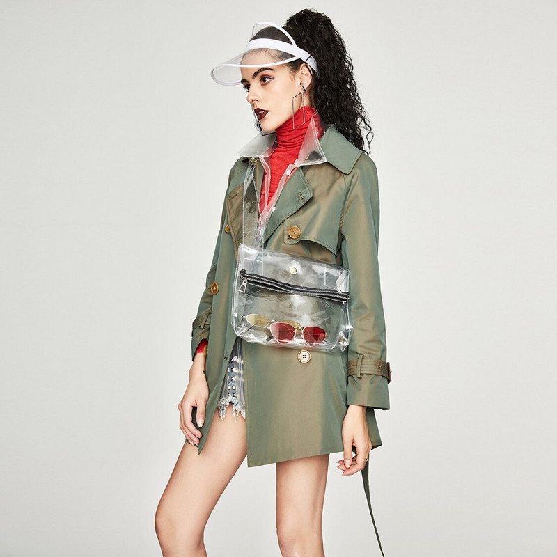 JAZZEVAR 2021 New High Fashion γυναικείο αδιάβροχο βαμβακερό διπλό κοντό πανωφόρι καμπαρντίνα κορυφαίας ποιότητας