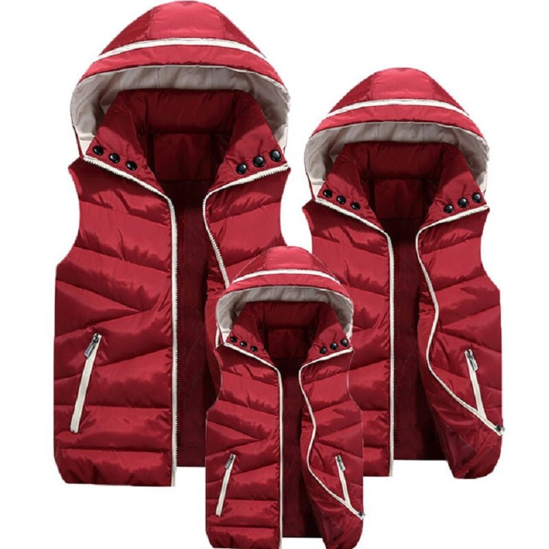 Ασορτί γονέα-παιδιού Παιδικό γιλέκο με κουκούλα Βαμβακερό βρεφικό γιλέκο για αγόρια Παιδικό μπουφάν Παιδικό πανωφόρι για 100-180 cm