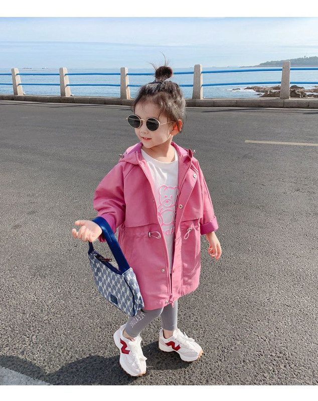 2022. Nova moda za proljeće i jesen, dugi stilski kaput za djevojčice, majica s kapuljačom za djecu, gornja odjeća za djecu, vanjske jakne