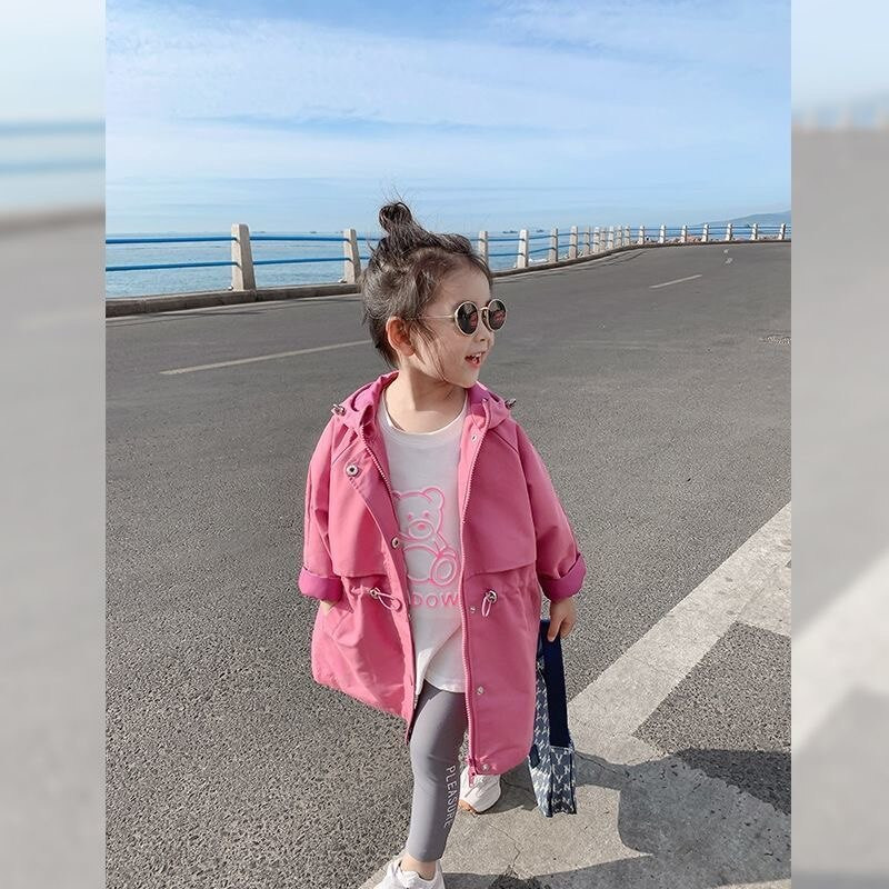 2022. Nova moda za proljeće i jesen, dugi stilski kaput za djevojčice, majica s kapuljačom za djecu, gornja odjeća za djecu, vanjske jakne