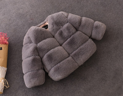 2019. gada bērnu jaka / Bērnu mētelis / Baby girl mākslīgās kažokādas mētelis