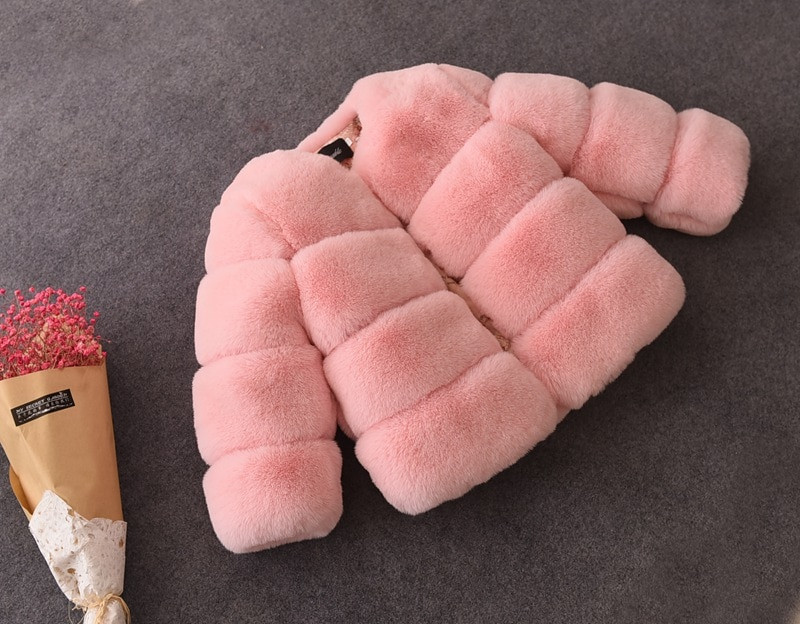 2019. gada bērnu jaka / Bērnu mētelis / Baby girl mākslīgās kažokādas mētelis