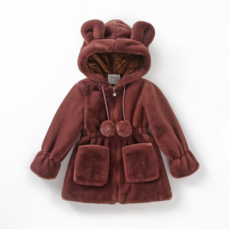 Őszi téli gyerek lányok meleg, vastag dzsekik szőrmével kapucnis gyerekek hosszú parkos lányok kültéri kabátok baba lány kabát 4-12 éves korig
