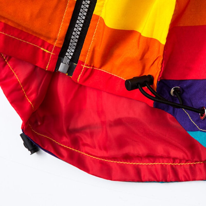 Βρεφικό μπουφάν για αγόρι με κουκούλα αντηλιακό ουράνιο τόξο ριγέ αντιανεμικό μπουφάν Ανοιξιάτικο φθινοπωρινό μακρυμάνικο παιδικά ρούχα