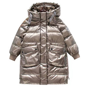 -35 градуса Руска зима Детски пухени палта, удебелени дълги якета, големи деца плюс кадифени удебелени палта, пухени палта за момичета 4-12 години