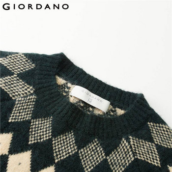 Дамски пуловери Giordano Thick 7 Stich Kniting Fair Isle Crewneck Sweater Ragaln Sleeves Crewneck Свободни ежедневни пуловери 18352609