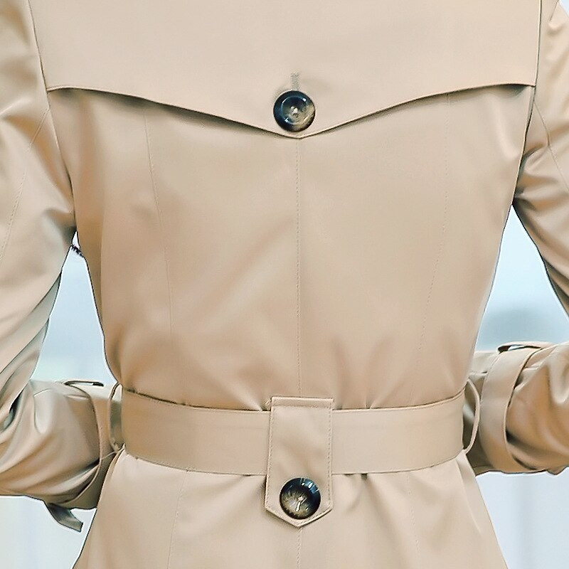 Tavaszi őszi új női klasszikus, duplasoros, középhosszú felvonókabát női vékony utcai széldzseki üzleti felsőruházat