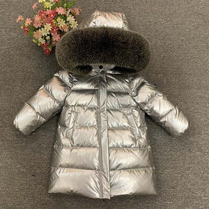 Djeca djevojčice dječak Rusija Zima parka od pravog krzna 90 dolje Duga kaput jakna kaput beba dječja odjeća -30 gornja odjeća