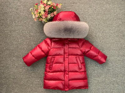 Djeca djevojčice dječak Rusija Zima parka od pravog krzna 90 dolje Duga kaput jakna kaput beba dječja odjeća -30 gornja odjeća
