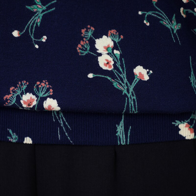 YISU Flower Print Džemperis sieviešu topi Rudens Ziemas O veida kakla izgriezums Garām piedurknēm Pulovers Ikdienas džemperis Modes brīvs trikotāžas džemperis