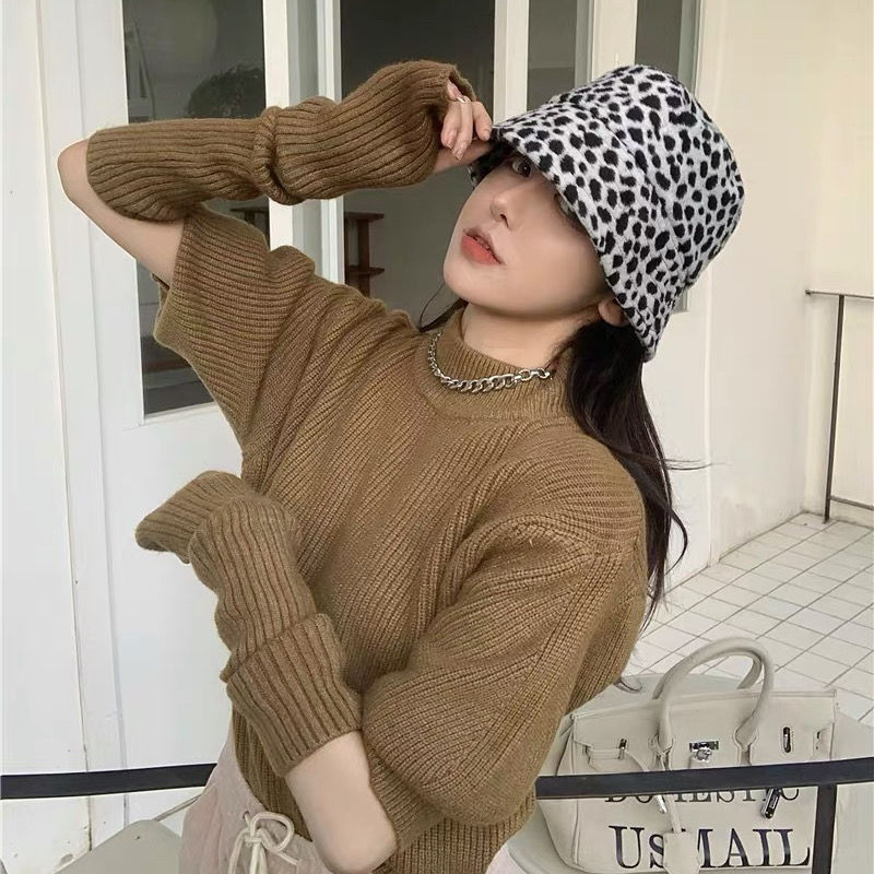 Pleteni ženski pulover s visokim ovratnikom Perceptual, jednostavni pleteni pulover s rukavima s polu mjehurićima, novi stil za proljeće i jesen 2022.