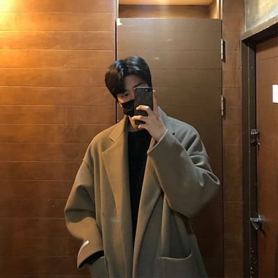 Χειμερινό χοντρό μάλλινο παλτό Ανδρική ζεστή ζώνη μόδας Μακρύ μάλλινο παλτό ανδρικό κορεατικό φαρδιές ζακέτες μάλλινο παλτό ανδρικό παλτό