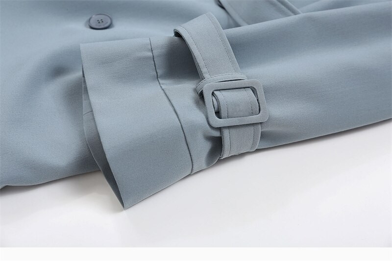 Modni plavi dugi trenč kaput Ženska odjeća 2022. Proljeće Jesen Vjetrovke Kaputi s dvostrukim kopčanjem Ženski kaputi jp141