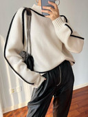 Niche dizajn Jesen/zima Novo oblikovana ramena Ženski vuneni pulover Visokokvalitetni pleteni puloveri Topovi od kašmira