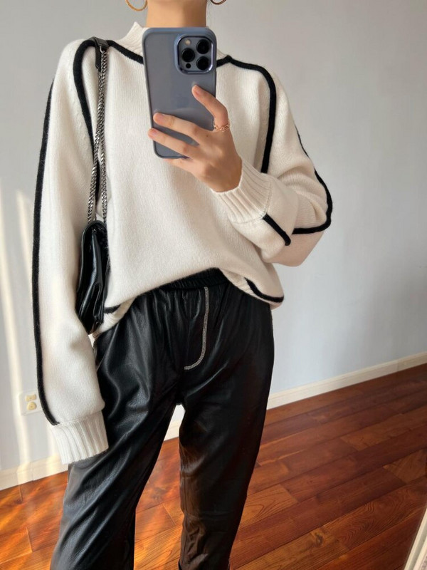 Niche dizajn Jesen/zima Novo oblikovana ramena Ženski vuneni pulover Visokokvalitetni pleteni puloveri Topovi od kašmira