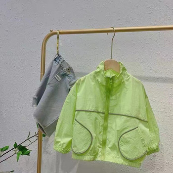 Καλοκαιρινή μόδα Ελαφρύ παιδικό μπλουζάκι με αντανακλαστικές λωρίδες Κοριτσίστικα παλτό για αγόρια για 1-12 χρόνια