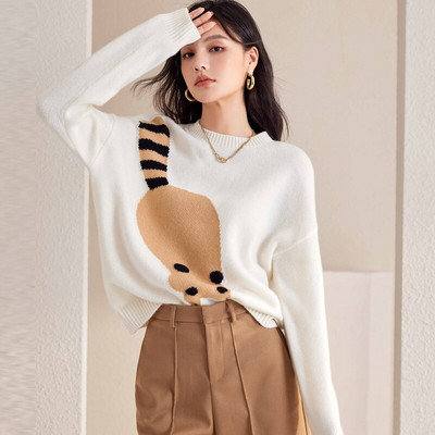 Wisher&Tong Γυναικεία πουλόβερ Φθινόπωρο Χειμώνας 2022 Μακρυμάνικα με λαιμόκοψη Πλεκτό Φαρδύ πουλόβερ πουλόβερ Casual Chic μπλουζάκια Pull Femme