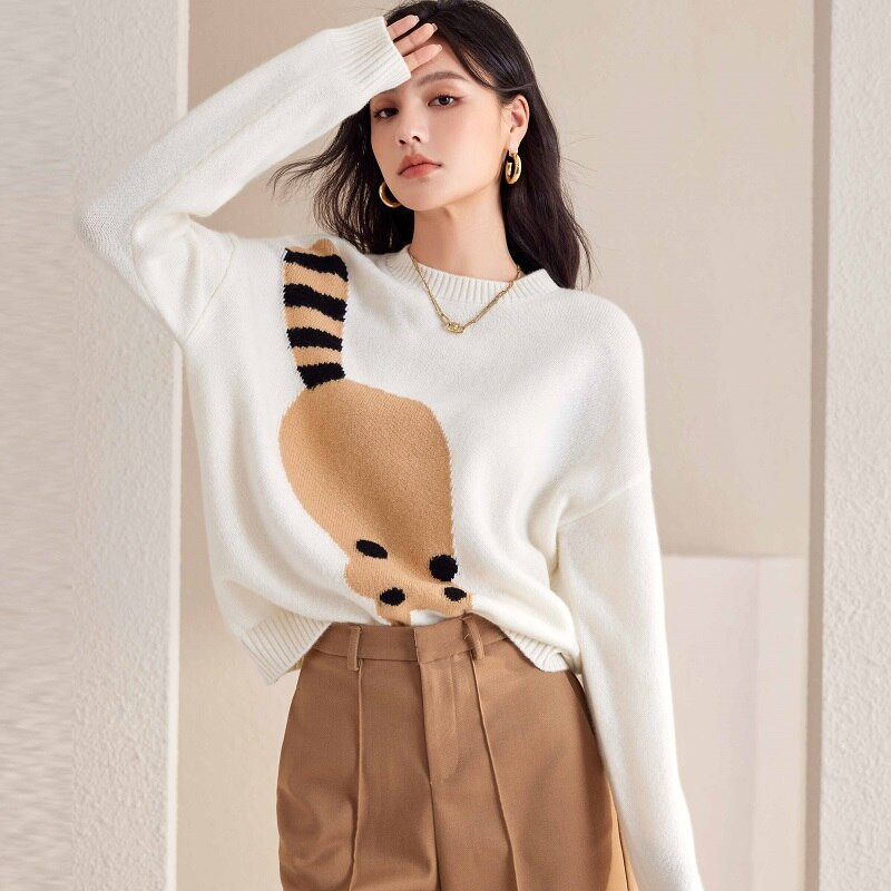 Wisher&Tong Γυναικεία πουλόβερ Φθινόπωρο Χειμώνας 2022 Μακρυμάνικα με λαιμόκοψη Πλεκτό Φαρδύ πουλόβερ πουλόβερ Casual Chic μπλουζάκια Pull Femme