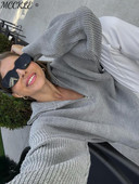 Πλεκτό γυναικείο πουλόβερ με φερμουάρ 2022 Φθινόπωρο Χειμώνας Ζεστό χαλαρό μακρυμάνικο με λαιμόκοψη σε V γυναικείο πουλόβερ Casual αφράτα απαλά γυναικεία πουλόβερ