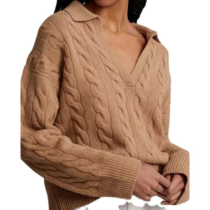 2022 RL Πουλόβερ Γυναικεία χειμερινά ρούχα Μόδα Πόλο γιακά Πλεκτό Unisex Πουλόβερ Πουλόβερ Μαλλί + Παλτό κασμίρ