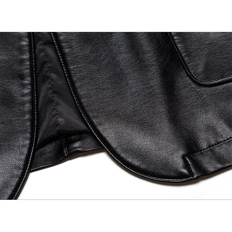 Νέα Μόδα Δερμάτινα Μπουφάν Ανδρικά Μπουφάν με Κουμπί Up Εξωτερικά Ενδύματα Ανδρικά Παλτό 2022 Άνοιξη Φθινόπωρο PU Jacket Παλτό Plus Size 5XL 6XL 7XL