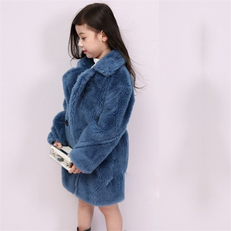 Νέο 2020 Φθινόπωρο Χειμώνας Παιδικό ψεύτικο παλτό κουρεύματος προβάτων Παιδικό κορίτσι Χοντρό casual μπουφάν Teen Girl Faux Fur Ζεστά εξωτερικά ενδύματα V40