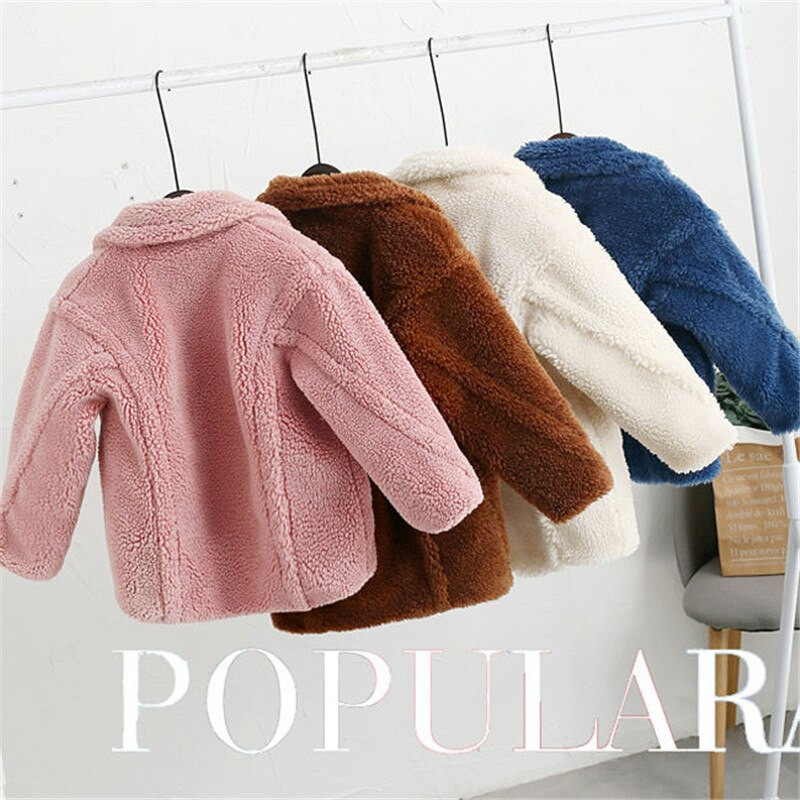 Νέο 2020 Φθινόπωρο Χειμώνας Παιδικό ψεύτικο παλτό κουρεύματος προβάτων Παιδικό κορίτσι Χοντρό casual μπουφάν Teen Girl Faux Fur Ζεστά εξωτερικά ενδύματα V40