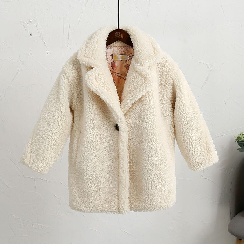 Νέο 2020 Φθινόπωρο Χειμώνας Παιδικό ψεύτικο παλτό κουρεύματος προβάτων Παιδικό κορίτσι Χοντρό casual μπουφάν Teen Girl Faux Fur Ζεστά εξωτερικά ενδύματα V40