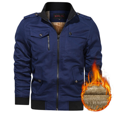 Χοντρό ζεστό μπουφάν Bomber Ανδρικά 2022 Νέα Μόδα Χειμώνας Casual Thin Windbreaker Ανδρικό παλτό μοτοσικλέτας Στρατιωτικά ανδρικά μπουφάν