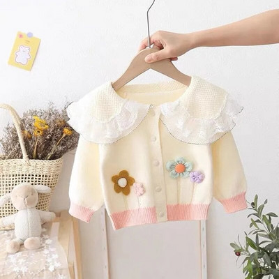 6M-5T Girls Knit Cardigan Jacket Baby Girl Fashion Πουλόβερ Κοριτσίστικο Παιδικό Φθινοπωρινό Νέο χαριτωμένο τοπ