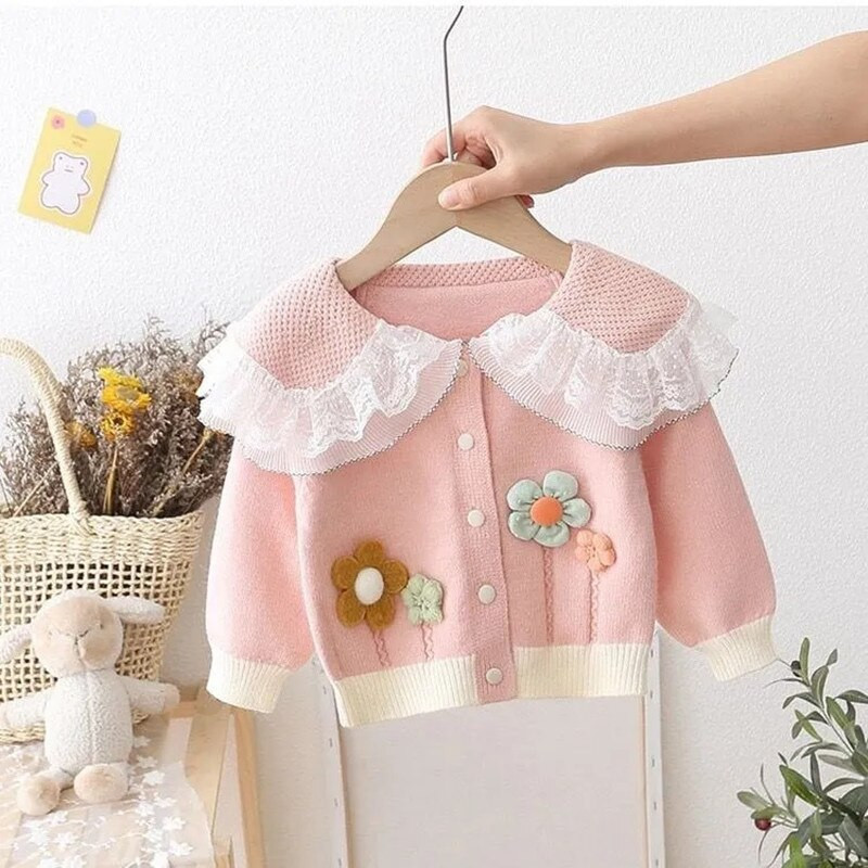6M-5T Girls Knit Cardigan Jacket Baby Girl Fashion Πουλόβερ Κοριτσίστικο Παιδικό Φθινοπωρινό Νέο χαριτωμένο τοπ