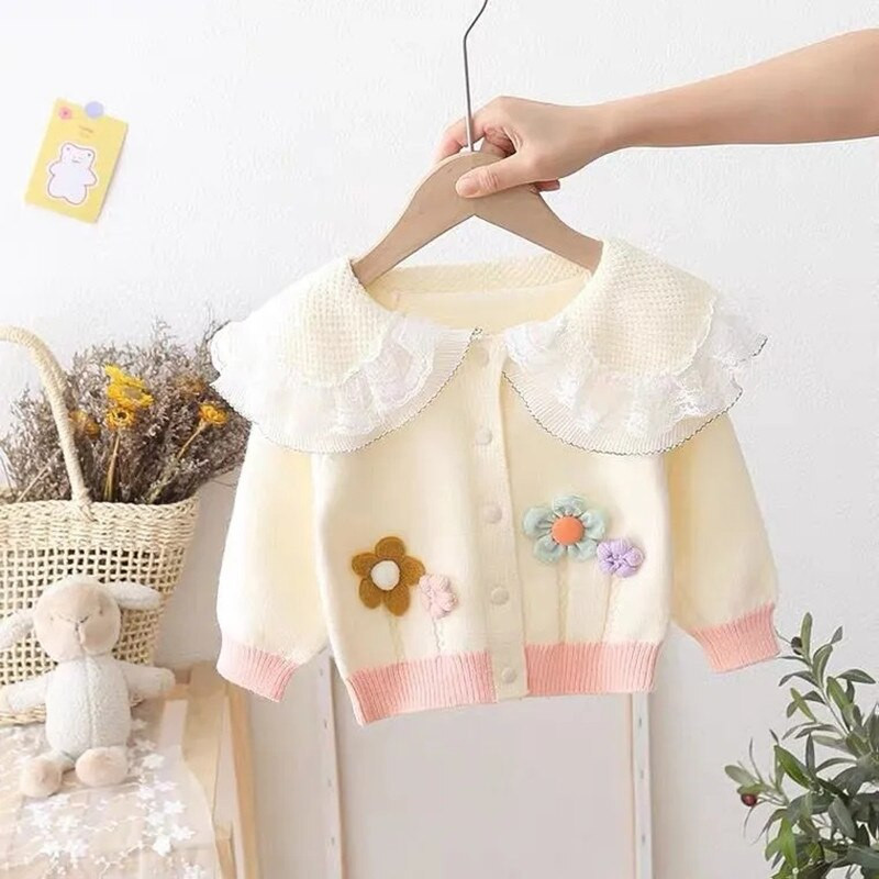 6M-5T Girls Knit Cardigan Jacket Baby Girl Fashion Πουλόβερ Κοριτσίστικο Παιδικό Φθινοπωρινό Νέο χαριτωμένο τοπ