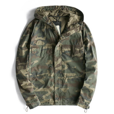 Φθινοπωρινό νέο στυλ M65 αναβαθμισμένο μπουφάν Cargo Ανδρικό αμερικάνικο ρετρό ιαπωνικό μπουφάν Casual με κουκούλα με φόρτιση πολλαπλών τσέπης