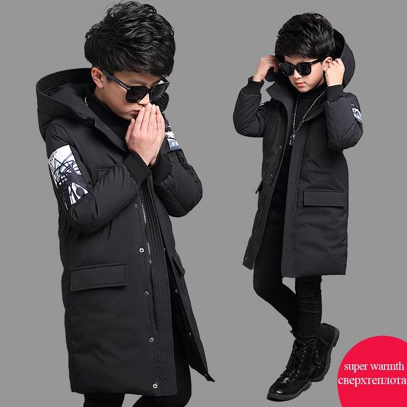 Χειμερινό μπουφάν για αγόρια -30 μοιρών Παιδικά ρούχα ζεστά παλτό Hoodie Αδιάβροχο χοντρό πανωφόρι παιδικό πάρκο