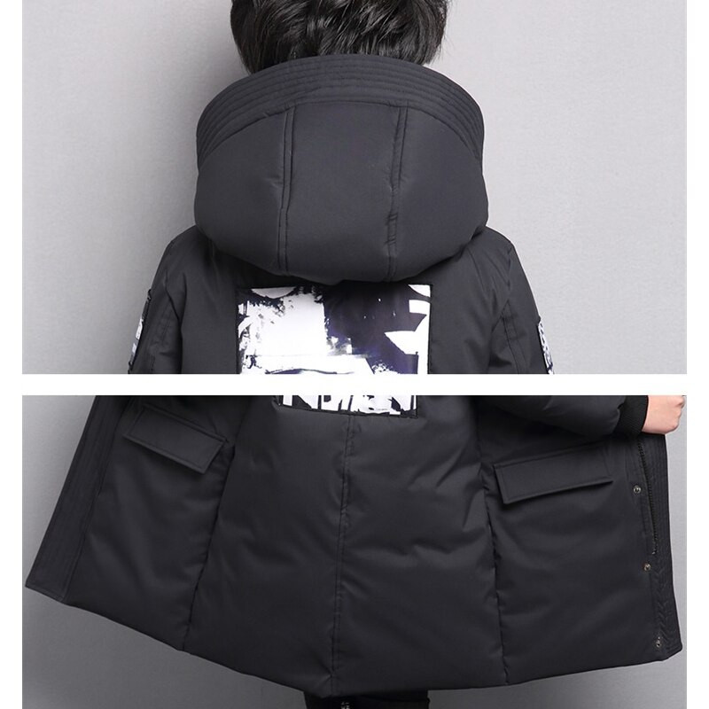 Χειμερινό μπουφάν για αγόρια -30 μοιρών Παιδικά ρούχα ζεστά παλτό Hoodie Αδιάβροχο χοντρό πανωφόρι παιδικό πάρκο