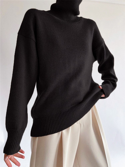 Γυναικείο πουλόβερ υπερμεγέθη ζιβάγκο πράσινο vintage πουλόβερ πουλόβερ γυναικείο χοντρό χειμωνιάτικο ζεστό πλεκτό πουλόβερ απαλό μαύρο για γυναίκες