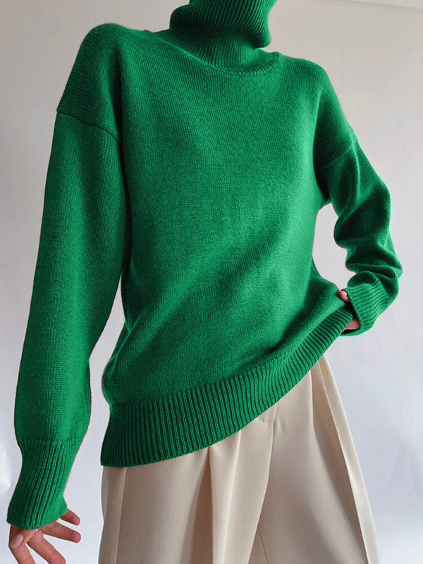 Γυναικείο πουλόβερ υπερμεγέθη ζιβάγκο πράσινο vintage πουλόβερ πουλόβερ γυναικείο χοντρό χειμωνιάτικο ζεστό πλεκτό πουλόβερ απαλό μαύρο για γυναίκες