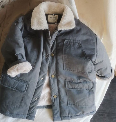 100-140 cm ziemas meitenes zēniem biezs silts flīsa mētelis zīdaiņiem bērniem bērniem virsdrēbes jaka divās krāsās