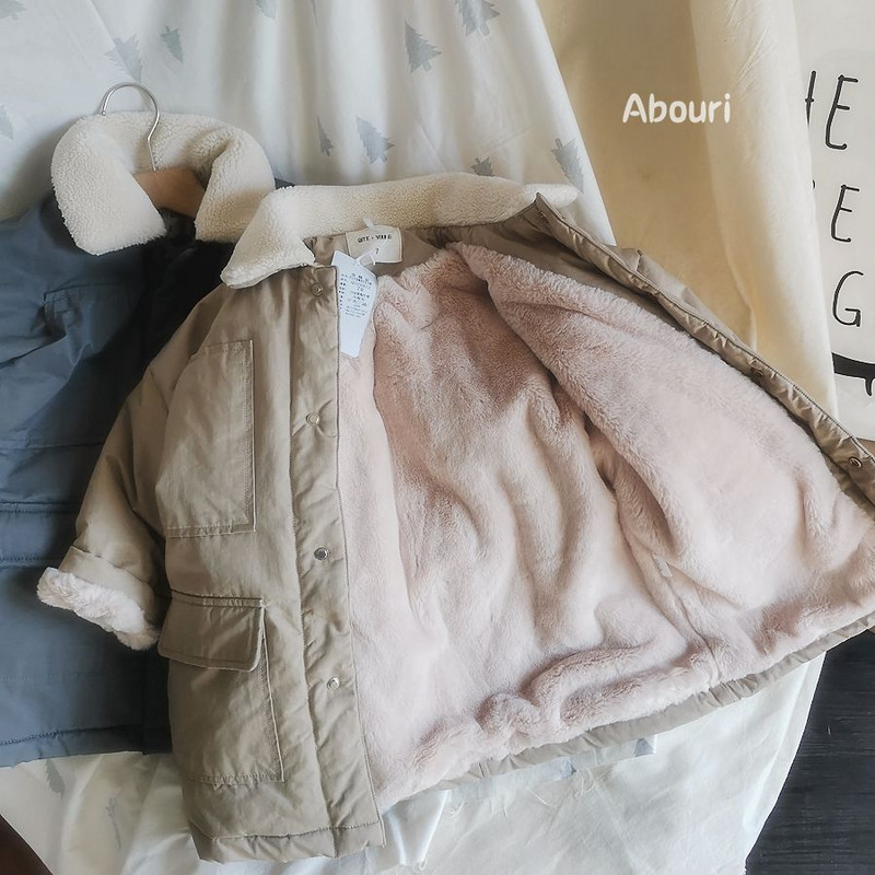 100-140 cm ziemas meitenes zēniem biezs silts flīsa mētelis zīdaiņiem bērniem bērniem virsdrēbes jaka divās krāsās