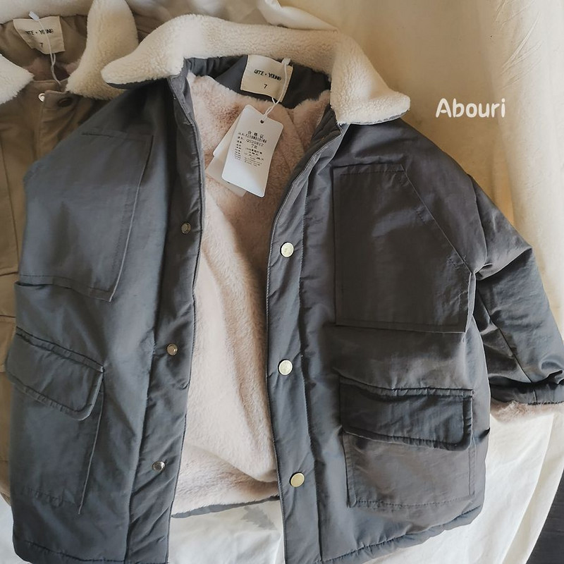 100-140 cm ziemas meitenes zēniem biezs silts flīsa mētelis zīdaiņiem bērniem bērniem virsdrēbes jaka divās krāsās