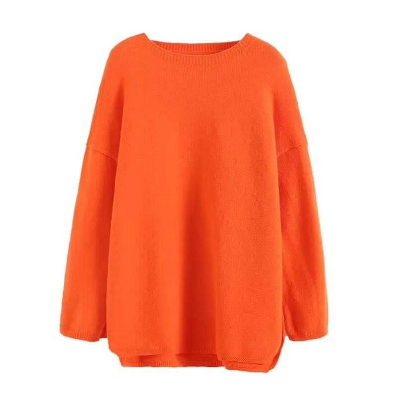 Modishdutti Ženska zimska moda visoke kvalitete 2022. Opušteni pleteni pulover s O-izrezom Ženski ležerni jednostavni gornji dijelovi Ženski