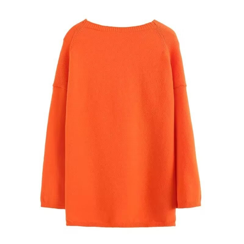 Modishdutti Ženska zimska moda visoke kvalitete 2022. Opušteni pleteni pulover s O-izrezom Ženski ležerni jednostavni gornji dijelovi Ženski