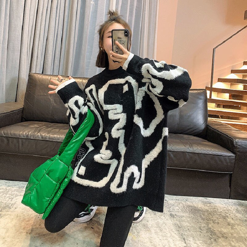 Πουλόβερ Γυναικείο πουλόβερ 2022 Φθινόπωρο Χειμώνας Νέο Χαλαρό Ρετρό Τεμπέλικο Πλεκτό Σακάκι Μόδα Γυναικείο Πουλόβερ Πουλόβερ Γυναικεία ρούχα