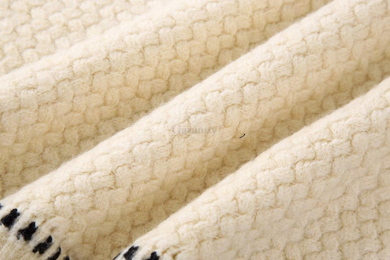 Garaouy 2023. gada pavasara rudens trikotāžas džemperis, sieviete ar apaļu apkakli, kontrasta līnija. Izrotāt brīvu sieviešu džemperi, mīksts, silts džemperis Mujer