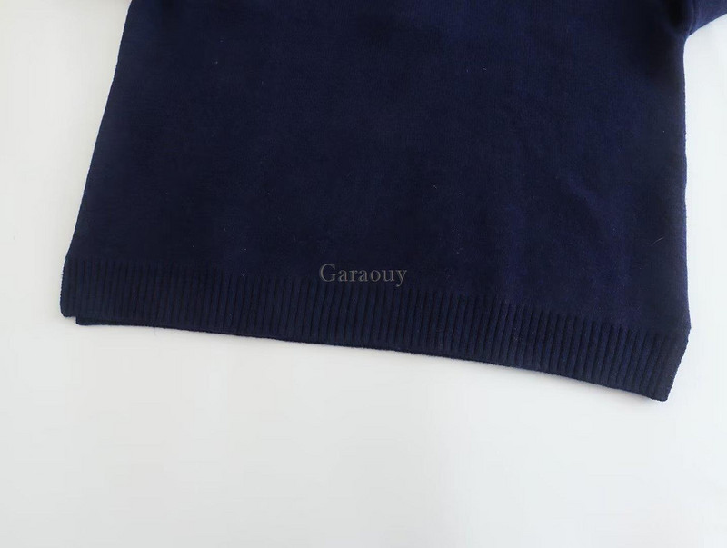 Garaouy 2023. Proljeće Jesen Ženska ležerna topla pletena vesta s dugmadima i dolčevitom Ženski preveliki pulover Majice džempera Pull Mujer