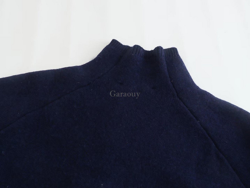 Garaouy 2023. Proljeće Jesen Ženska ležerna topla pletena vesta s dugmadima i dolčevitom Ženski preveliki pulover Majice džempera Pull Mujer