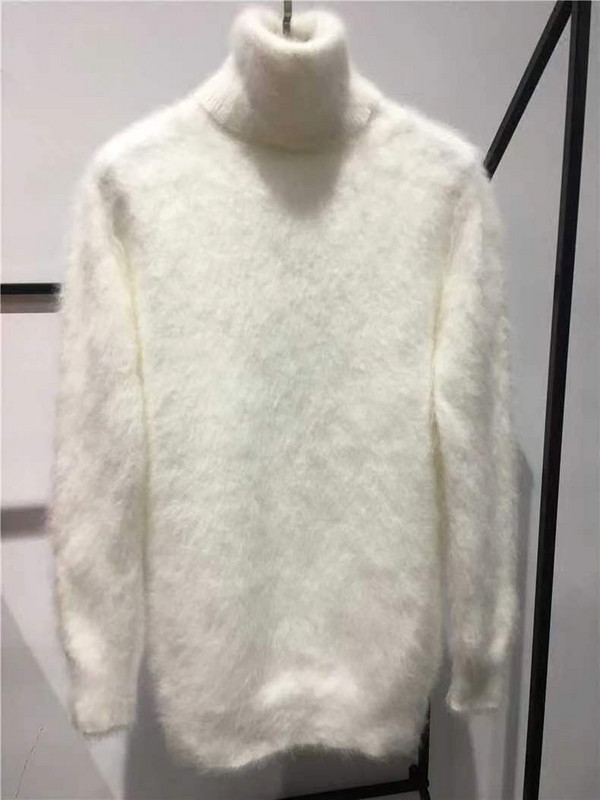 2022. gada jauns, garš, sable, pūkains, pūkains 100% ūdeles kašmira džempera garuma džemperis rudens/ziemas siltiem trikotāžas izstrādājumiem JZ052